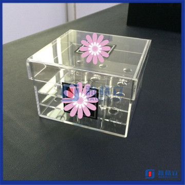 Yageli Hot Sale!! Customized Logo 9 Roses Packing Box Square Acrylic Fresh Flower Box