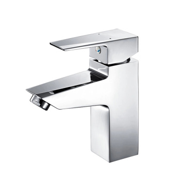 China Hot Selling Modern Single Handle Fashion Brass Bathroom White And Gold Basin Tap