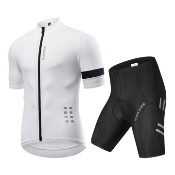 WOSAWE Men's Sublimation Print Breathable Cycling Jersey Set with 5D Gel Pads