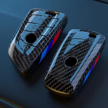 Carbon Fiber Car Key Case Cover for BMW X3 X5 X6 and Various Series