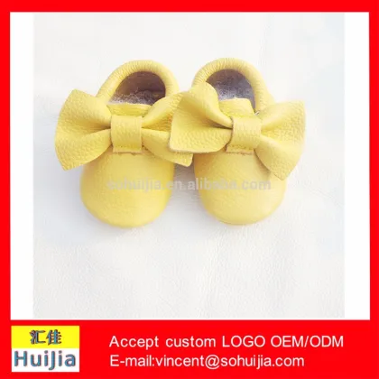 New fashion yello kids shoes shine baby moccasins shoes Cow leather Moccasins Baby shoes