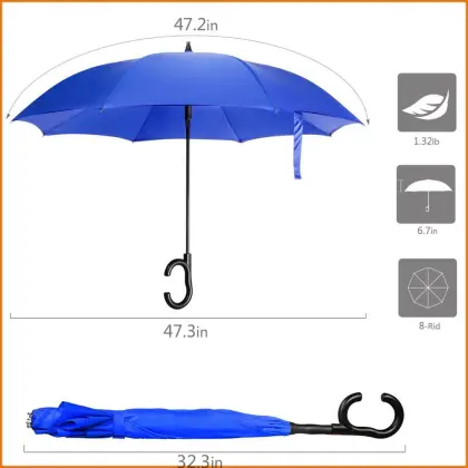 Manual open & auto close 27inch 8ribs inverted/ reverse umbrella (Lanbo-SP001)