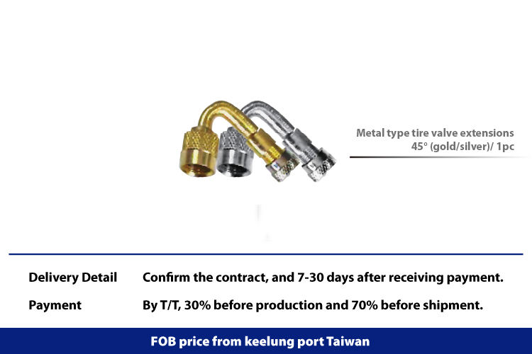 45-degree Metal type tire valve extensions