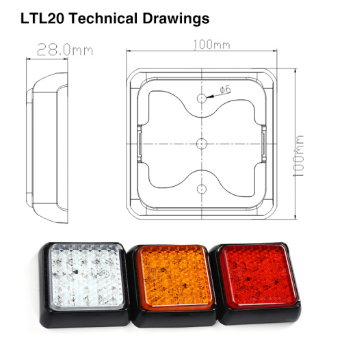 એલઇડી ટ્રેઇલર લાઇટ્સ પૂંછડી લેમ્પ રનિંગ સ્ટોપ ટર્ન સિગ્નલ બ્રેક માર્કર રિવર્સિંગ બેકઅપ લાઇટ માટે ટ્રેલર કેમ્પર ટ્રક