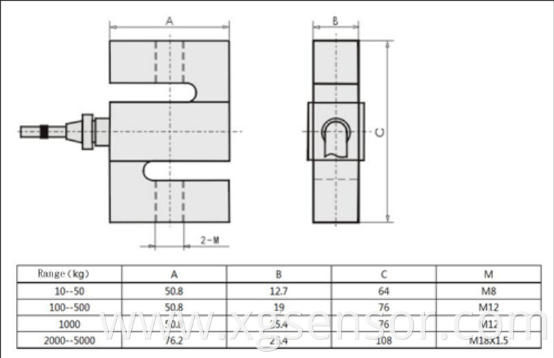 Load Cell for S-Shaped Pull Weighing Load Cell for S-Shaped Pull Weighing