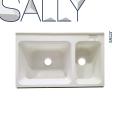 SALLY White Acrylic Basin Washing Double-Bowl Laundry Sink