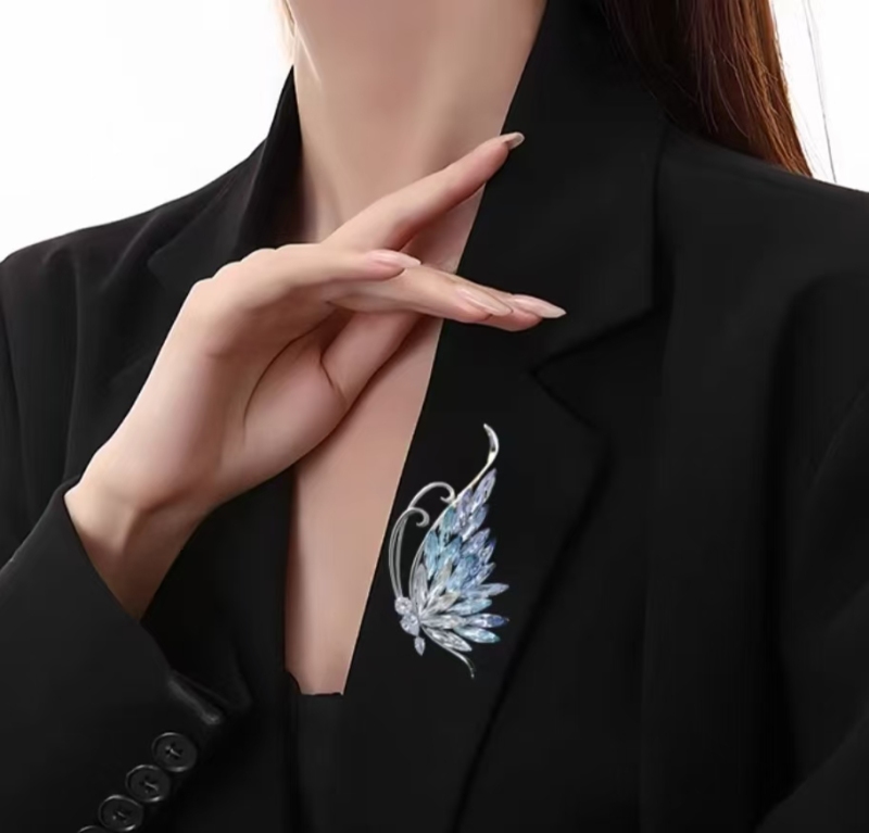 Zircon luxury elegant crystal butterfly brooch