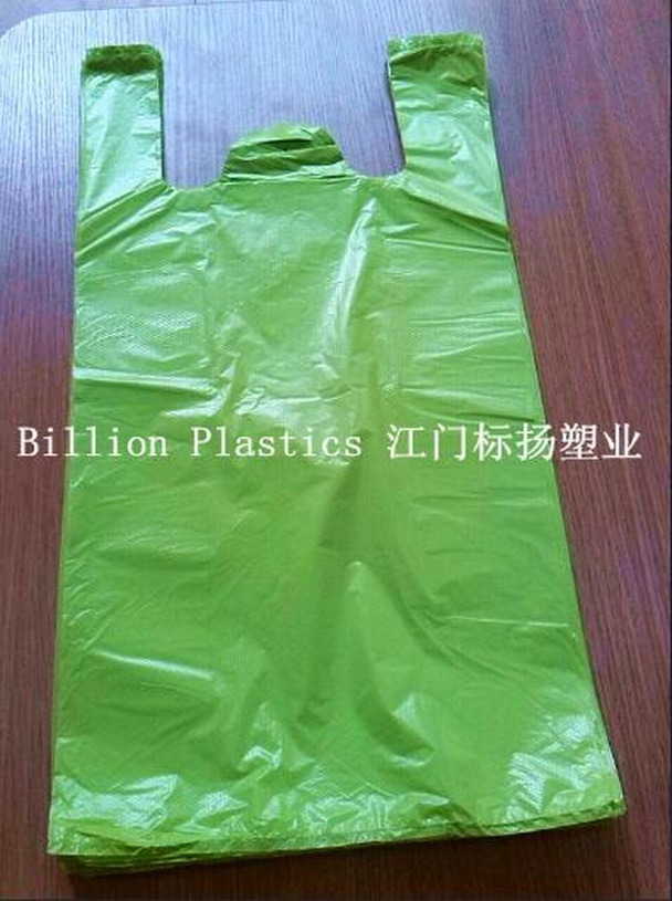 Grocery Wholesale Custom Size Food Grade White PE Plastic Vest Handles Shopping Bags