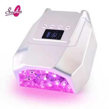 2024 98W baru yang dapat diisi ulang UV LED Nail Dryer - Lampu Kuku Gel Tanpa Kabel Profesional untuk Penggunaan Salon