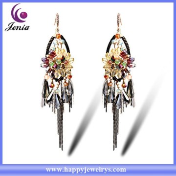 Flower crystal design wholesale alibaba gold plated earring crystal jewelry ( YWE2015101)