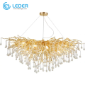 Lustre en métal cristal perlé LEDER