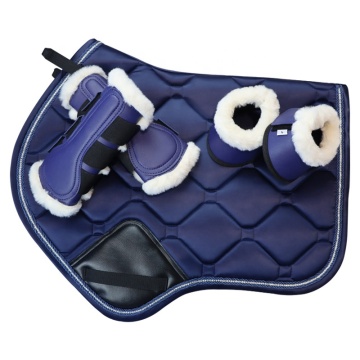 Navy Blue Customized Quilted Equestrian Saddle Pad