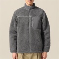 Jaqueta de lã sherpa masculina com zíper para o inverno