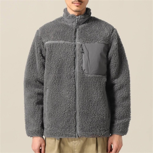 Chaqueta cálida con cremallera Sherpa Fleece para hombre para el invierno