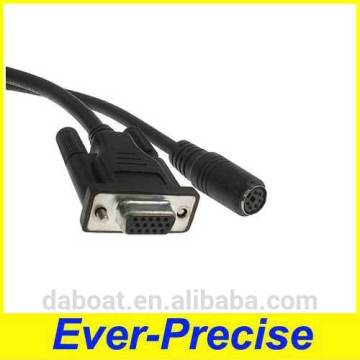 D-sub 15-pin VGA to DIN 6-pin Cable Assembly, Customized Specifications are Welcome