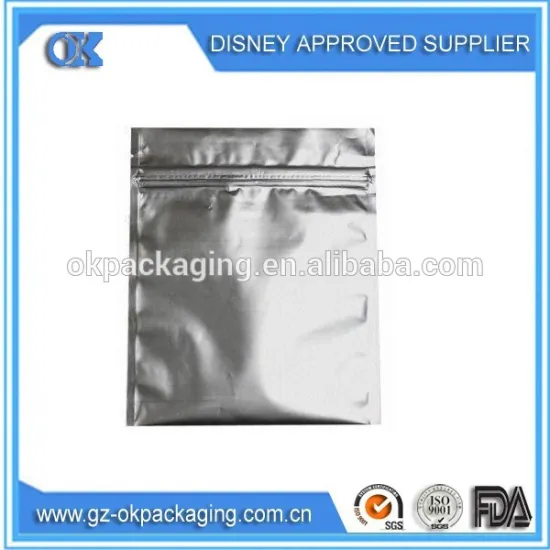 Heat seal three side sealed aluminum foil vacuum packing bags/Three Sides Sealed Ziplock Aluminum Foil Anti-static Bag