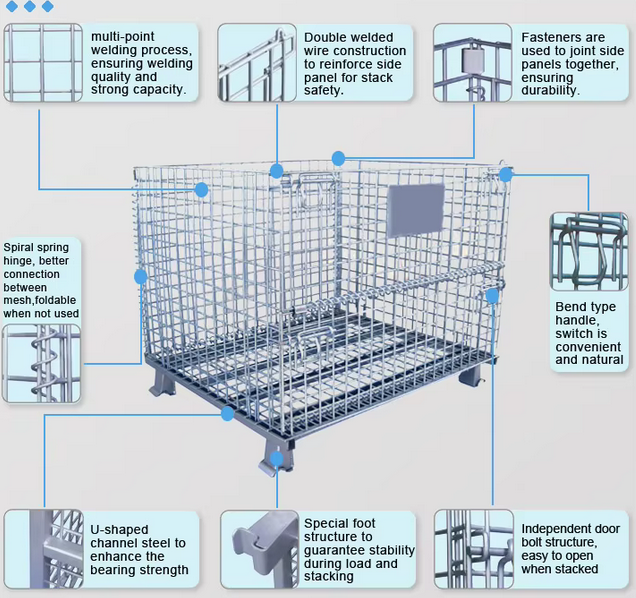 Mesh Storage Cage with Cover Storage Cage