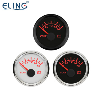 ELING 52mm Digital Voltmeter Gauge for 12V/24V Vehicles with Red Backlight