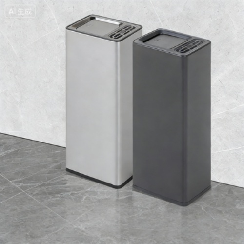 Large Capacity Stainless Steel Trash Bin with Smoke Holder