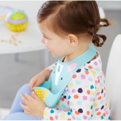 New Unicorn Oilproof Silicone Baby Bib untuk Makan