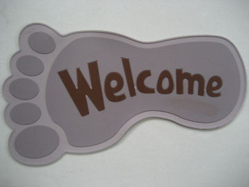 Foot Shape Non-toxic Waterproof 5mm Pvc Entry Door Mats For Decorative, Outdoor Ds-001