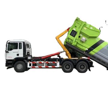 Price and Details of Euro 4 Dongfeng Tianjin 14CBM Roll Off Dumpster Hook Lift Garbage Trucks for Sale