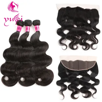 Free Sample Human Hair Weave Bundles with Closure Frontal Body Wave 3 Bundles of Brazilian Hair