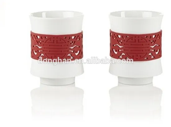 simple small ceramic engraving mug with Chinese elements