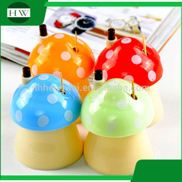 plastic mini cartoon mushroom automatic toothpick box dispenser container holder