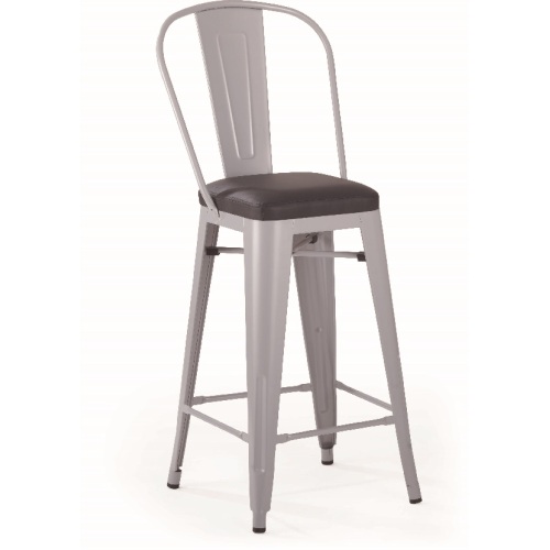 Tolix Bar Metal Chair High Back Soft Pad