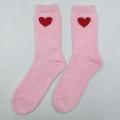 Calcetines de hilados de plumas de corazón rosa