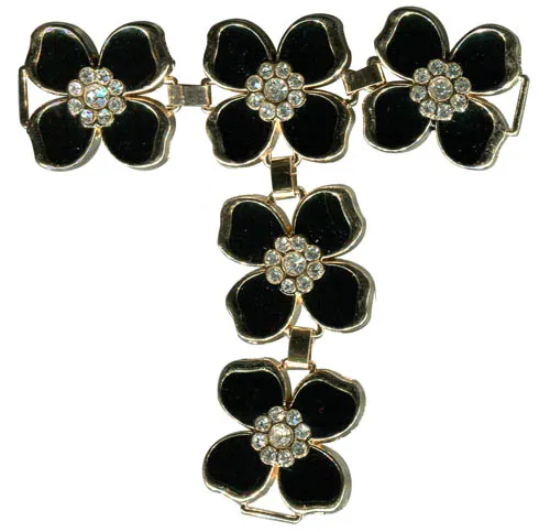 Fashionable Flowers Design Metal Sandal Chain with T-strap