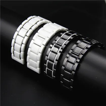 High Quality 5 Link Striped Ceramic Watch Band for Apple Watch