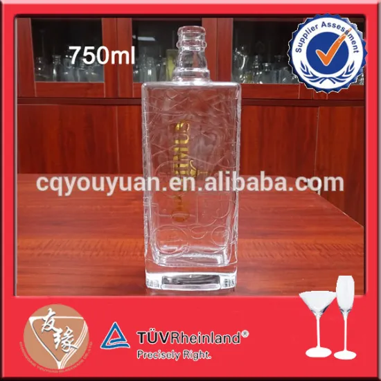Embossed logo high clear 750ml russian vodka price for glass