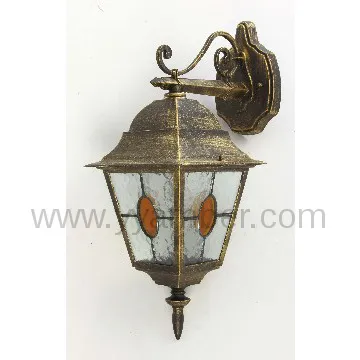 outdoor garden lights gold-rimmed glass