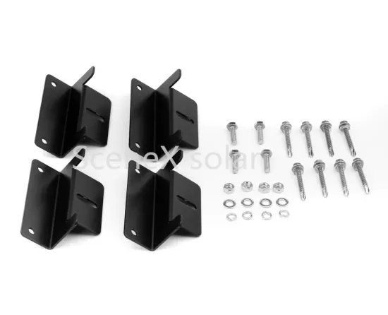 DIY Off-Grid Solar Panel Installation Kit: 4pcs Black Aluminium Z Brackets for Roof Mounting