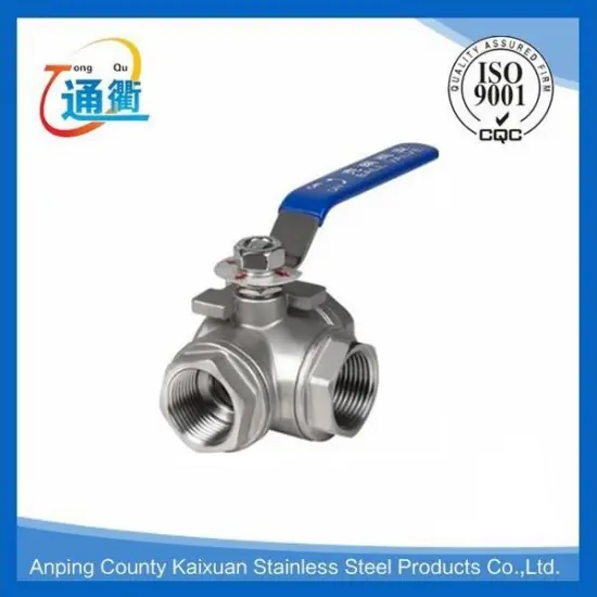 casting 1000 psi stainless steel 3-way ball valve