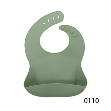 Bavaglino per neonati pieghevole in silicone 3D, impermeabile e spesso