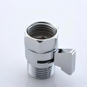 Silver quick open two-way polished brass angle valve