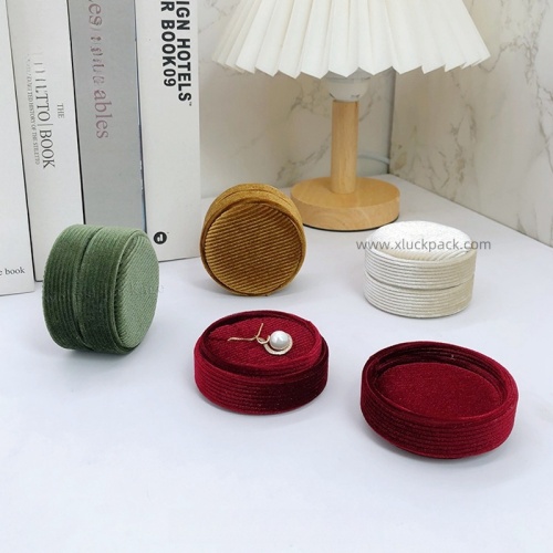 Round Shape Bracelet Packaging Velvet Jewelry Box Organize