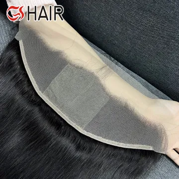 GS Swiss Lace Frontal Silk Base Closures with Transparent Lace Straight Hair Weave Bundles