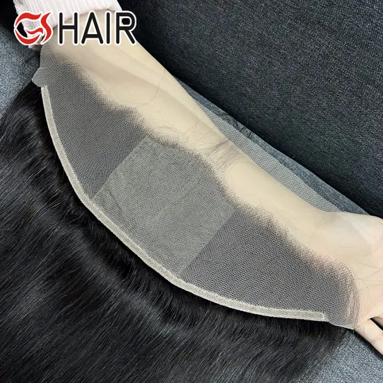 GS Swiss Lace Frontal Silk Base Closures with Transparent Lace Straight Hair Weave Bundles