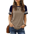 Women's Short Sleeve Tops Color Block T Shirt