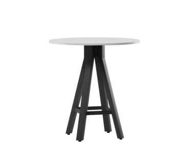 Nordic Round White Marble Metal Outdoor High Bar Table