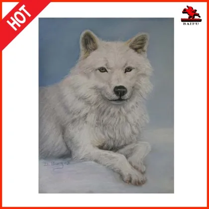 white Snowwolf animal Paintings Wall art oil painting Reprodcution