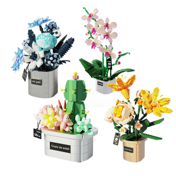 Vendita calda: mattoni bricioli fai -da -te di qualità premium bricioli - crea il tuo bouquet di giglio in plastica 3D con elementi di costruzione di piante di alta qualità