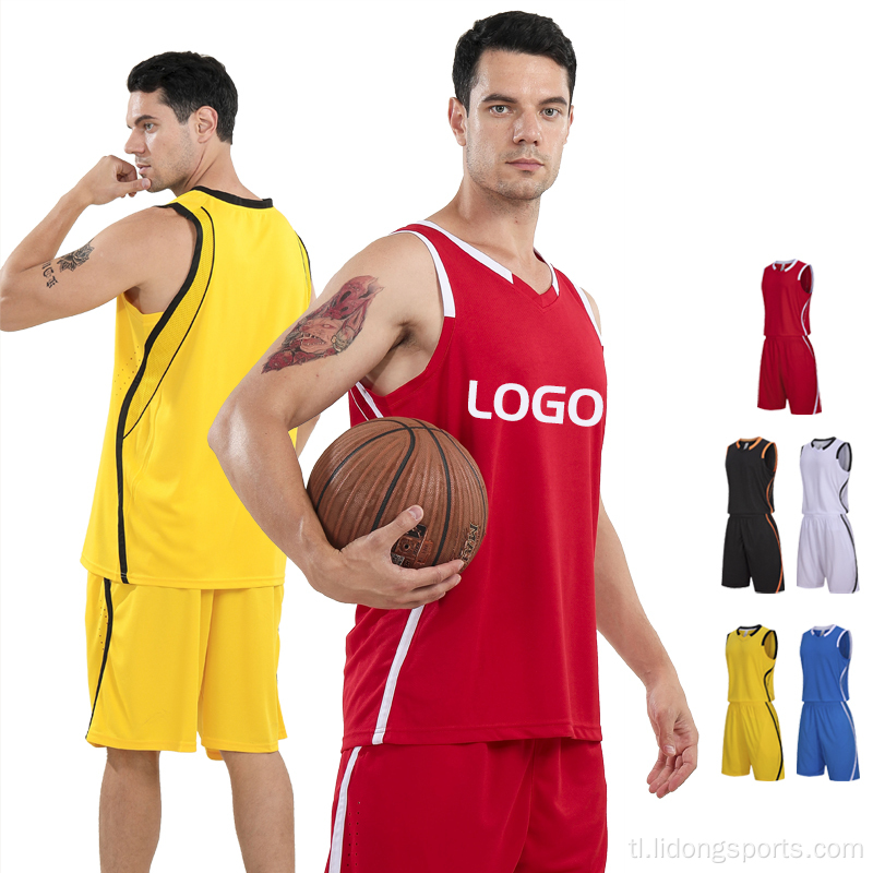 Basketball Uniform Custom na may sapat na gulang na basketball jersey set