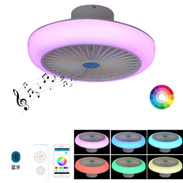 Colorful Dazzling Bluetooth Music RGB Voice App Control Ceiling Fan with LED Light