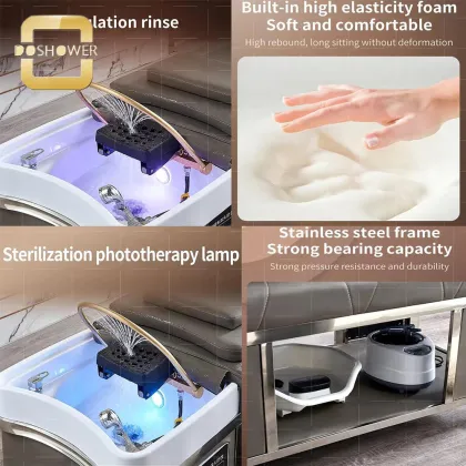 Watermark Beauty Salon Shampoo Bed Supplier for Hair Salon Washing Chair Set