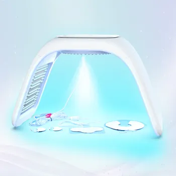 2024 Sauna Tri-Folding LED Facial EMS Bio Lifting PDT Light Therapy Facial Steamer with Cold Heat Spraying